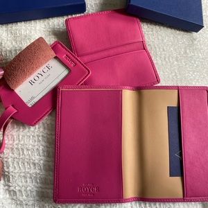 Royce NY set (luggage tag, passport holder and business card holder) pink